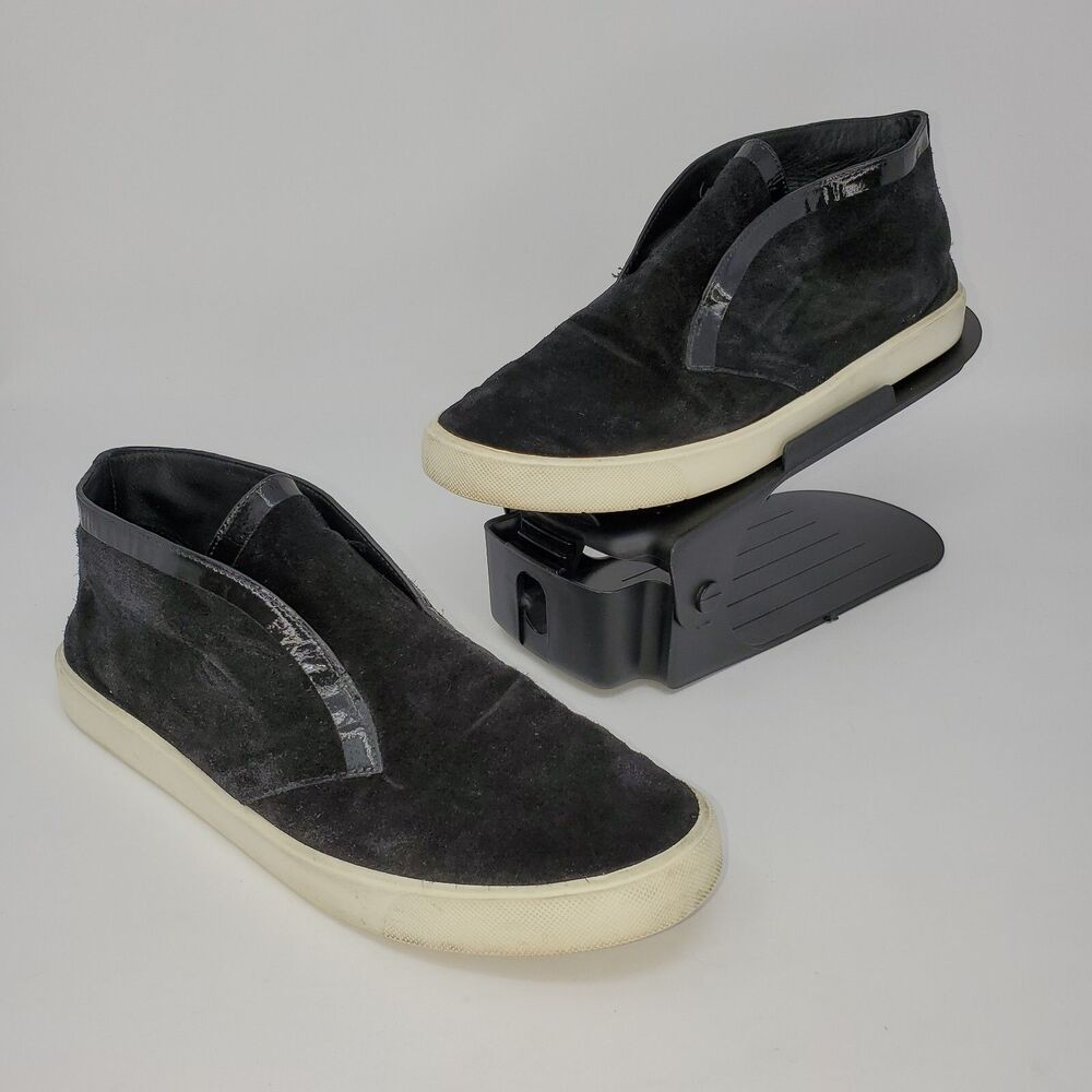 Vince Womens Patton Suede Slip-On Sneakers Black Suede Leather Size 7.5